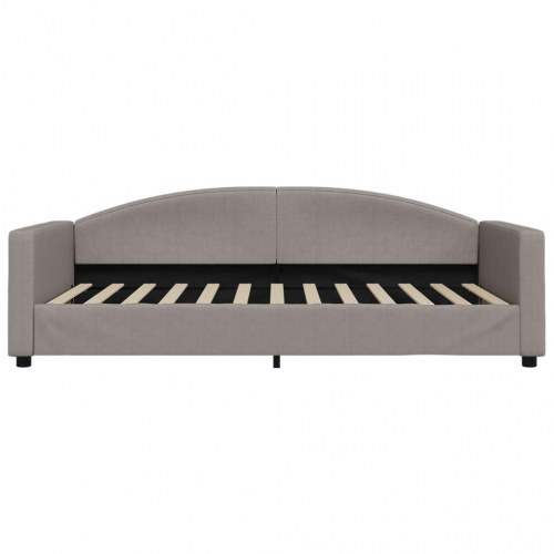 Daybed 100 x 200 cm i stof - gråbrun sengeramme/sovesofa