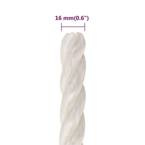 Arbejdsreb 16 mm 100 m polypropylen hvid