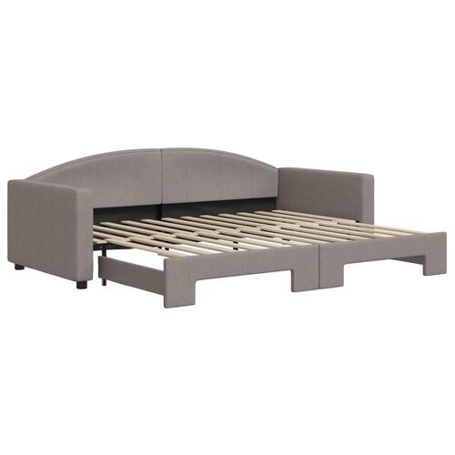 Daybed med udtræk 90x200 cm stof gråbrun