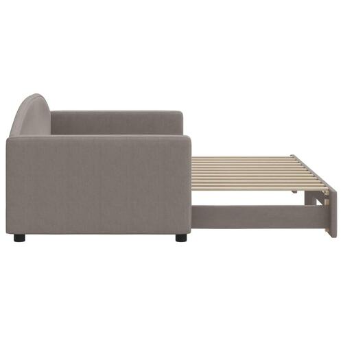 Daybed med udtræk 90x200 cm stof gråbrun