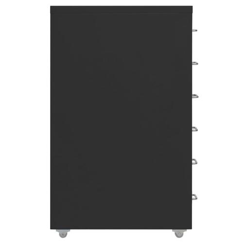 Mobilt arkivskab 28x41x69 cm metal sort