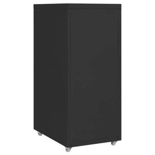 Mobilt arkivskab 28x41x69 cm metal sort