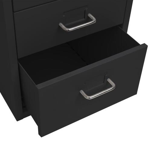 Mobilt arkivskab 28x41x69 cm metal sort