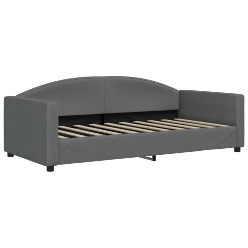 Daybed med udtræk og madrasser 90x190 cm - stof, mørkegrå