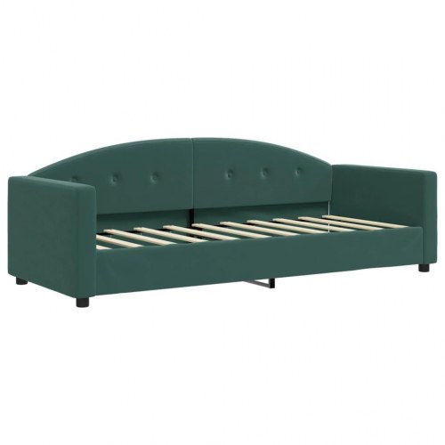 Daybed 80x200 cm i velour - mørkegrøn sengeramme/sovesofa
