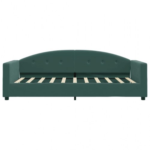 Daybed 80x200 cm i velour - mørkegrøn sengeramme/sovesofa