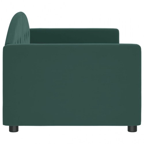 Daybed 80x200 cm i velour - mørkegrøn sengeramme/sovesofa