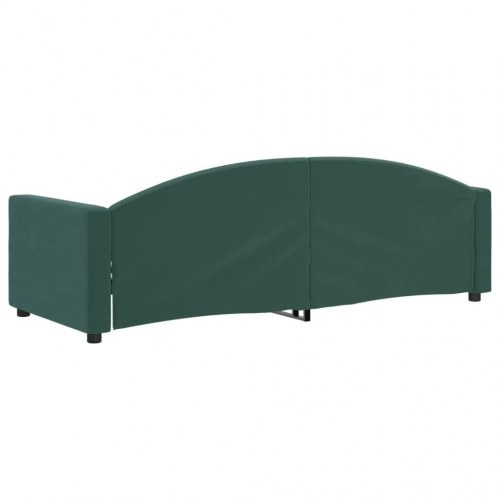Daybed 80x200 cm i velour - mørkegrøn sengeramme/sovesofa