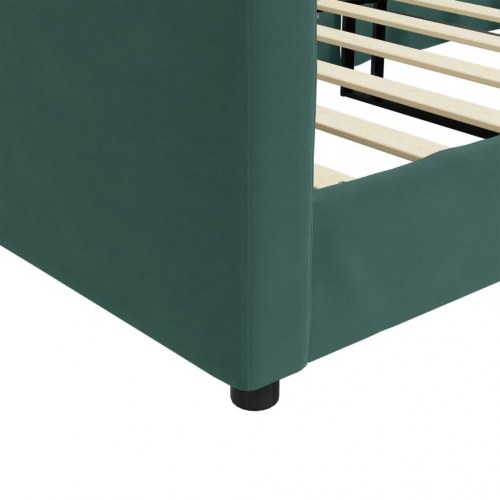 Daybed 80x200 cm i velour - mørkegrøn sengeramme/sovesofa