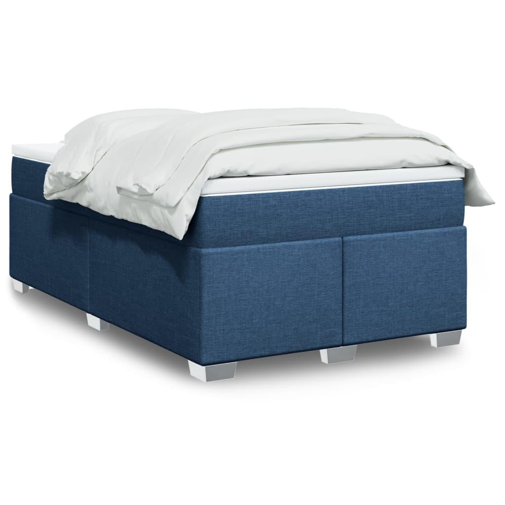 Kontinentalseng med madras og topmadras 120×190 cm - blå stof