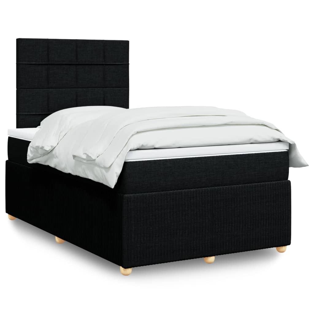 Kontinentalseng Med Madras Stof Sort - Blok med firkanter / 120 x 190 cm