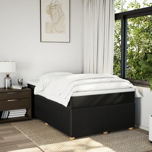 Kontinentalseng med madras 120x190 cm stof sort