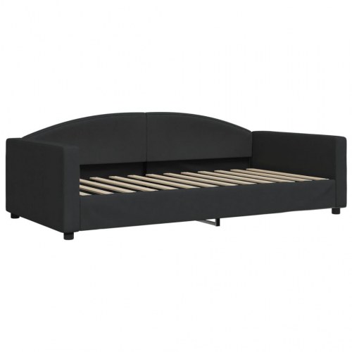 Daybed 100×200 cm i stof - sort sengeramme med lameller