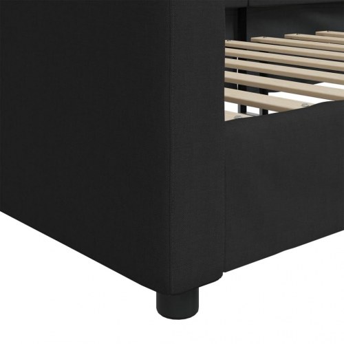Daybed 100×200 cm i stof - sort sengeramme med lameller