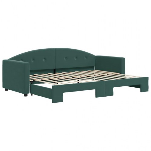 Daybed med udtræk 80 x 200 cm - mørkegrøn