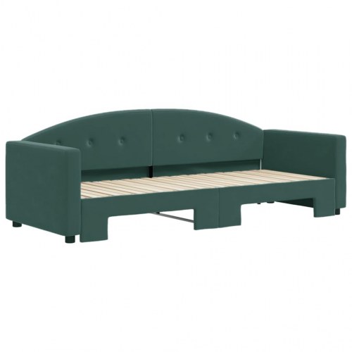 Daybed med udtræk 80 x 200 cm - mørkegrøn