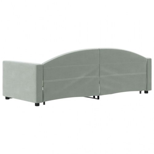 Daybed med udtræk 80 x 200 cm i velour - lysegrå