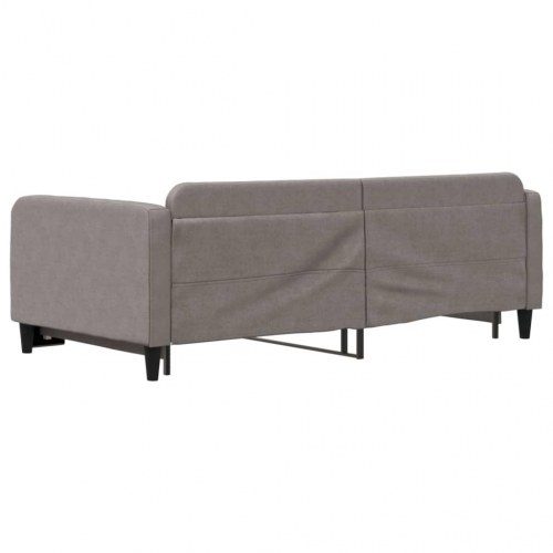 Daybed med udtræk 100 x 200 cm - stof, gråbrun