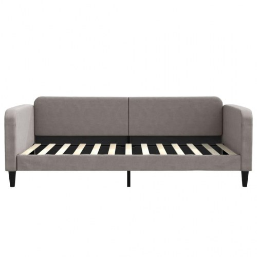Daybed med udtræk 100 x 200 cm - stof, gråbrun