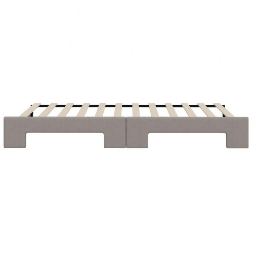 Daybed med udtræk 100 x 200 cm - stof, gråbrun
