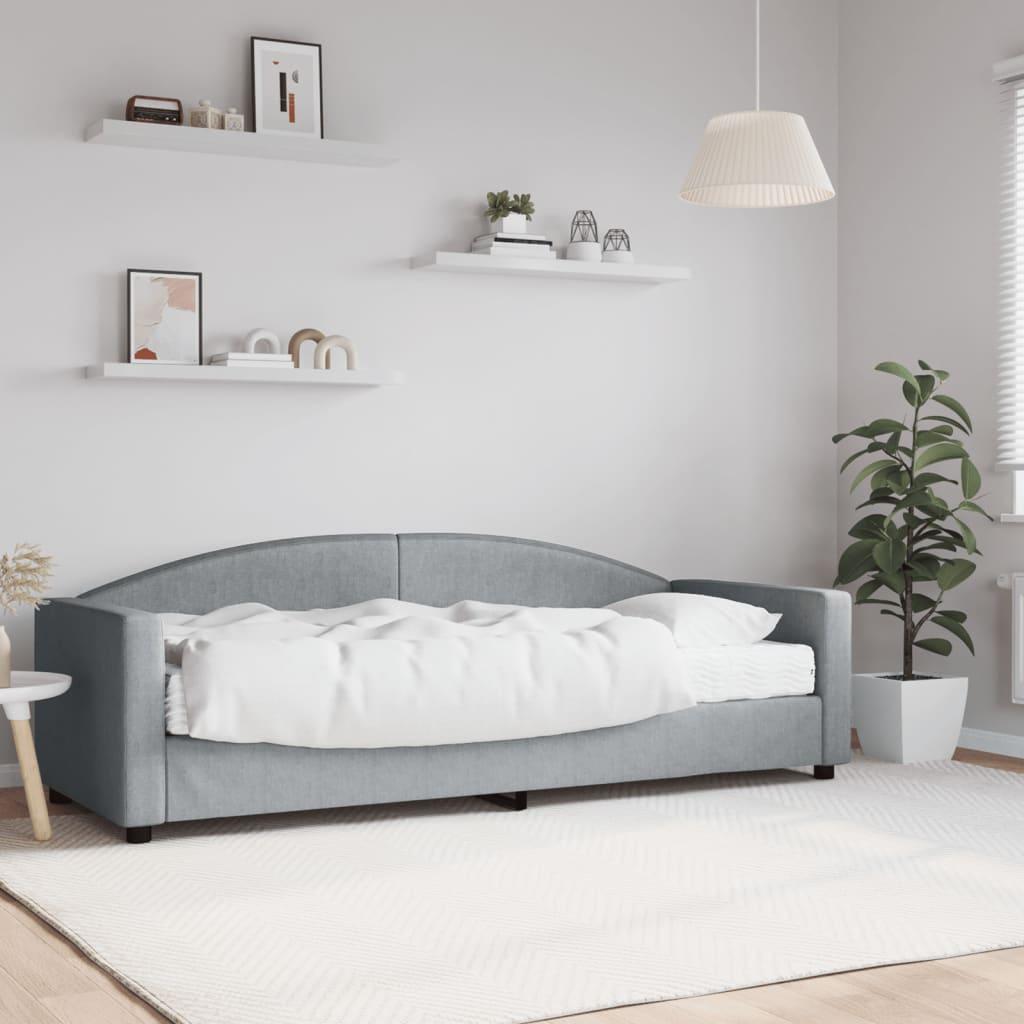 Daybed med madras 80x200 cm stof lysegrå billede