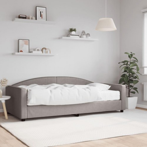 Daybed med madras 100x200 cm stof gråbrun
