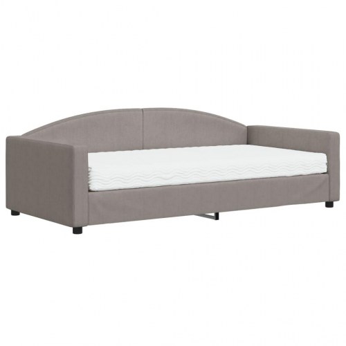Daybed med madras 100x200 cm stof gråbrun