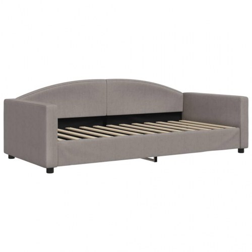 Daybed med udtræk og madrasser 90x200 cm - stof, gråbrun