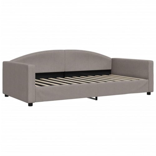 Daybed med udtræk og madrasser 100x200 cm - stof, gråbrun