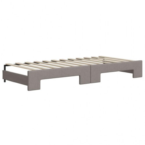 Daybed med udtræk og madrasser 100x200 cm - stof, gråbrun