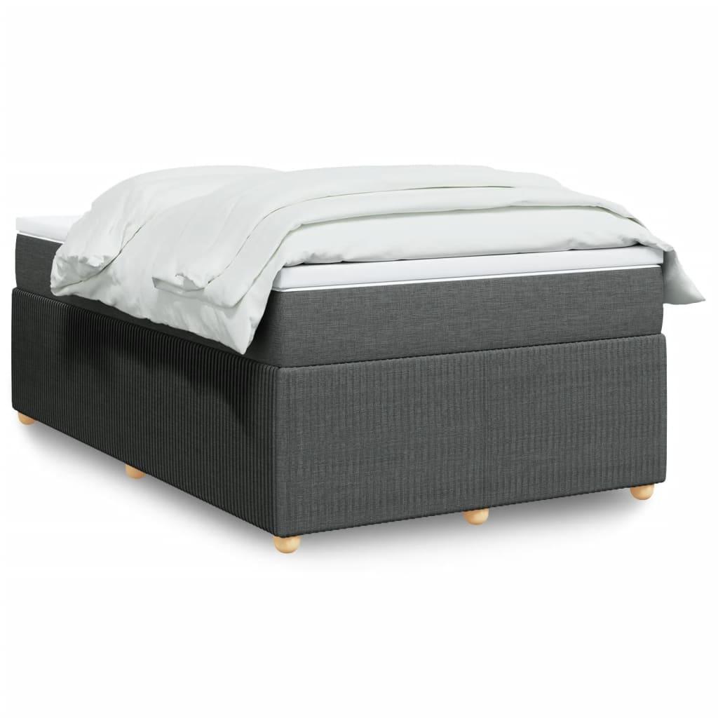 Kontinentalseng med madras og topmadras 120x190 cm - mørkegrå stof