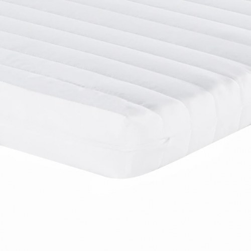 Daybed med udtræk og madras 90x200 cm - stof, cremefarvet
