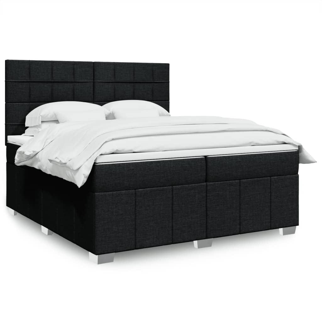 Kontinentalseng Med Madras Stof Sort - Blok med firkanter / 200 x 200 cm