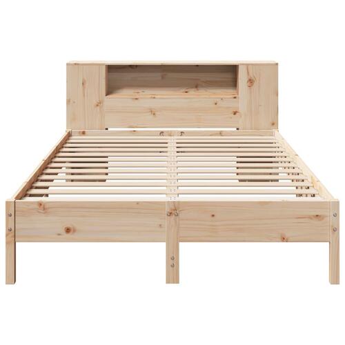 Seng med reol uden madras 150x200 cm massivt fyrretræ