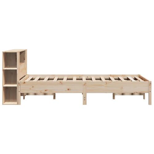 Seng med reol uden madras 150x200 cm massivt fyrretræ