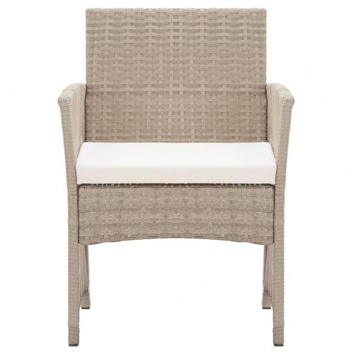 Havestole med hynder - 2 stk. i beige polyrattan