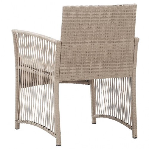 Havestole med hynder - 2 stk. i beige polyrattan