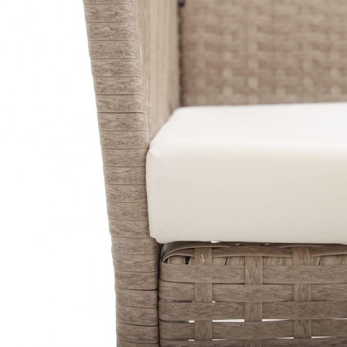Havestole med hynder - 2 stk. i beige polyrattan