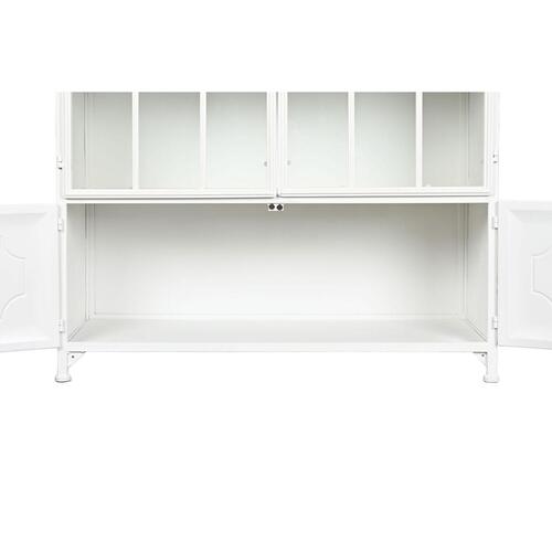Vitrineskab i metal, hvid - 91 × 36,5 × 172 cm