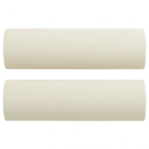 2-personers sofa i velour med pyntepuder - creme, 120 cm sædebredde