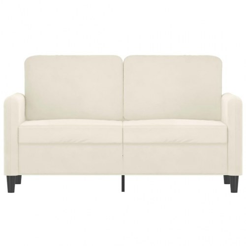 2-personers sofa 120 cm i velour - cremefarvet
