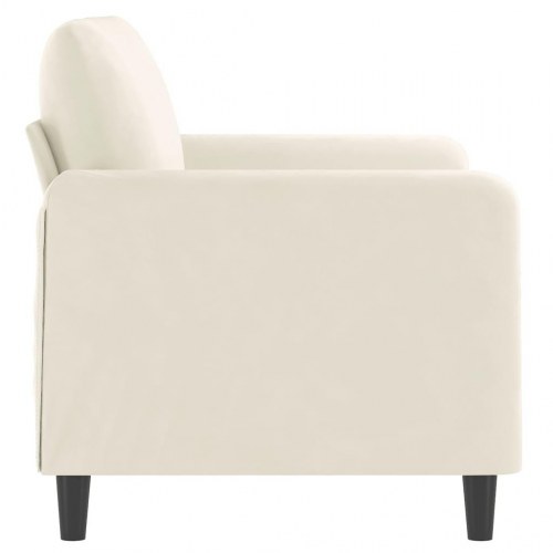 2-personers sofa 120 cm i velour - cremefarvet