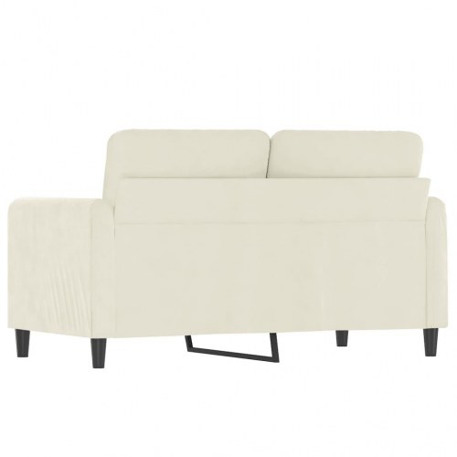 2-personers sofa 120 cm i velour - cremefarvet