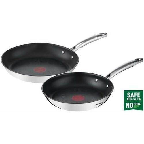Stegepande Tefal Sort Stål Rustfrit stål Ø 28 cm (2 enheder)