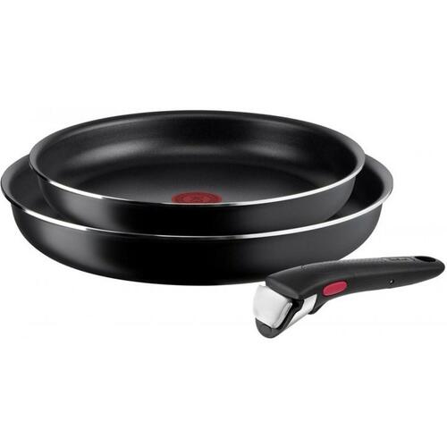 Sæt stegepander Tefal L1539143 Sort Aluminium 3 Dele 2 enheder Ø 24 cm Ø 28 cm