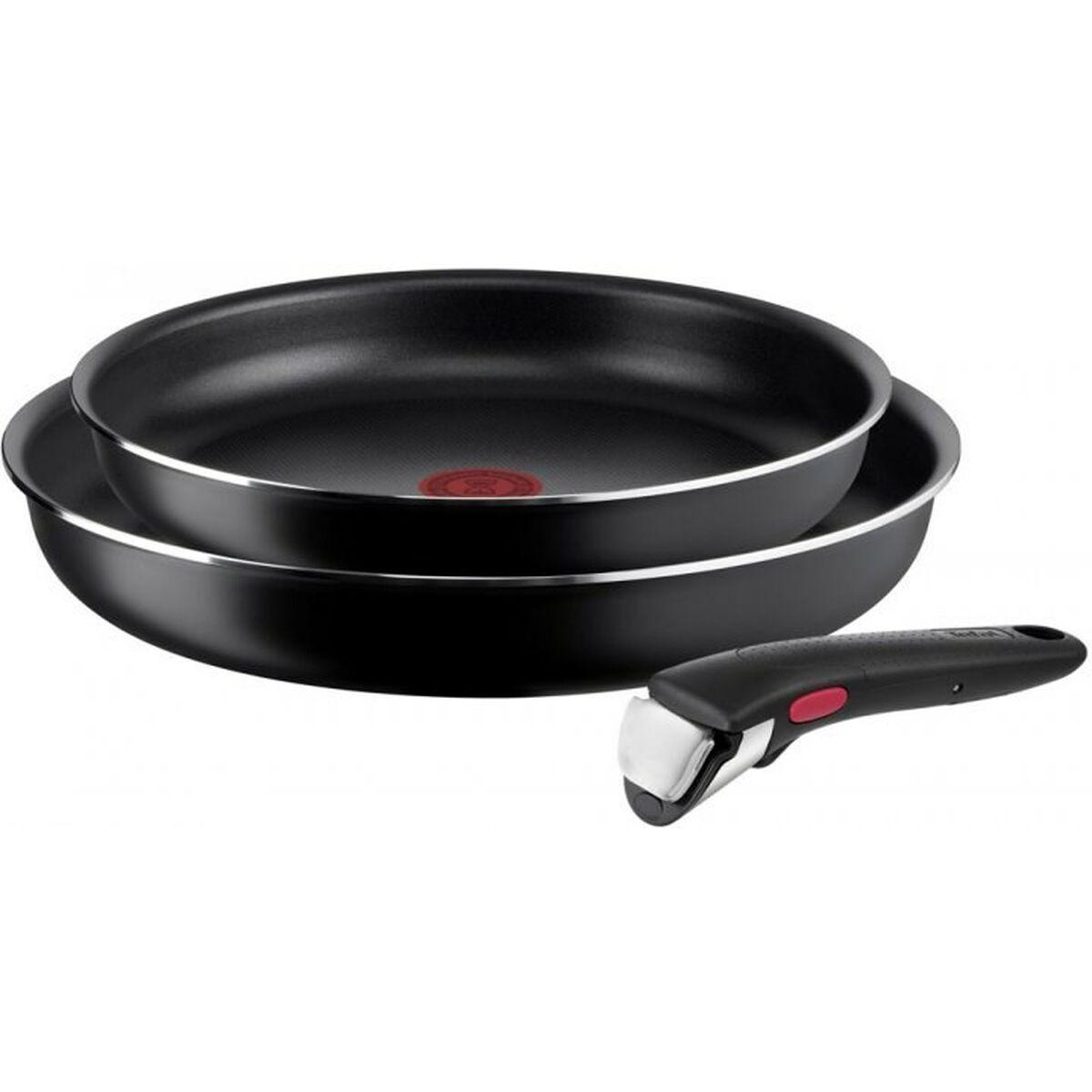 Sæt stegepander Tefal L1539143 Sort Aluminium 3 Dele 2 enheder Ø 24 cm Ø 28 cm