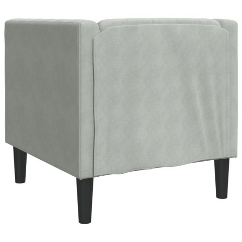 Chesterfield-sofastol i velour - lysegrå