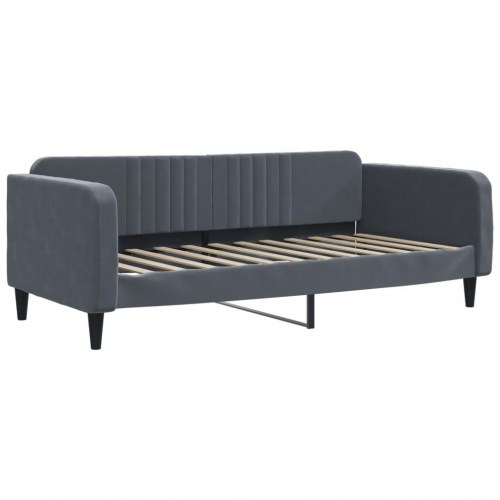Daybed 90x200 cm i velour - mørkegrå sovesofa