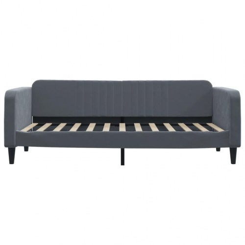 Daybed 90x200 cm i velour - mørkegrå sovesofa