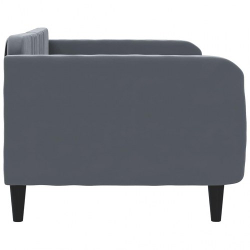 Daybed 90x200 cm i velour - mørkegrå sovesofa